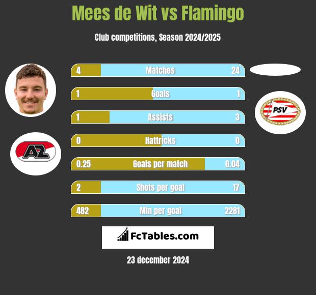 Mees de Wit vs Flamingo h2h player stats