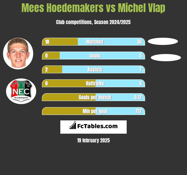 Mees Hoedemakers vs Michel Vlap h2h player stats