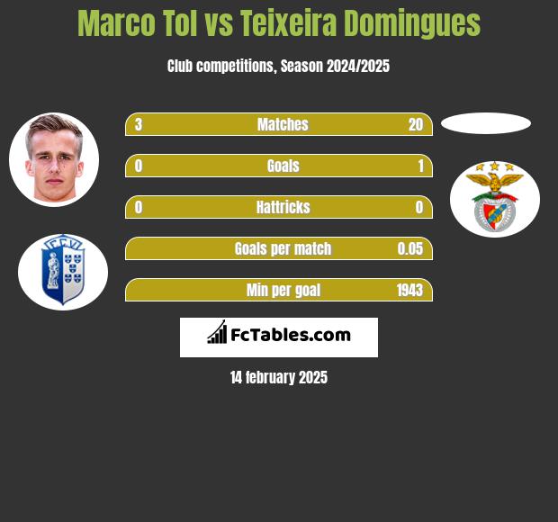 Marco Tol vs Teixeira Domingues h2h player stats