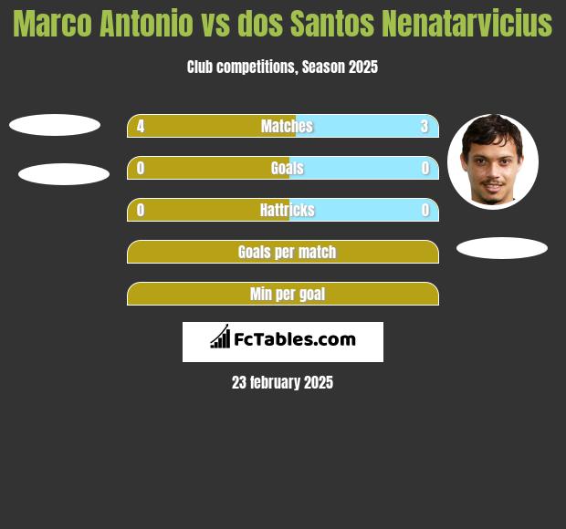 Marco Antonio vs dos Santos Nenatarvicius h2h player stats