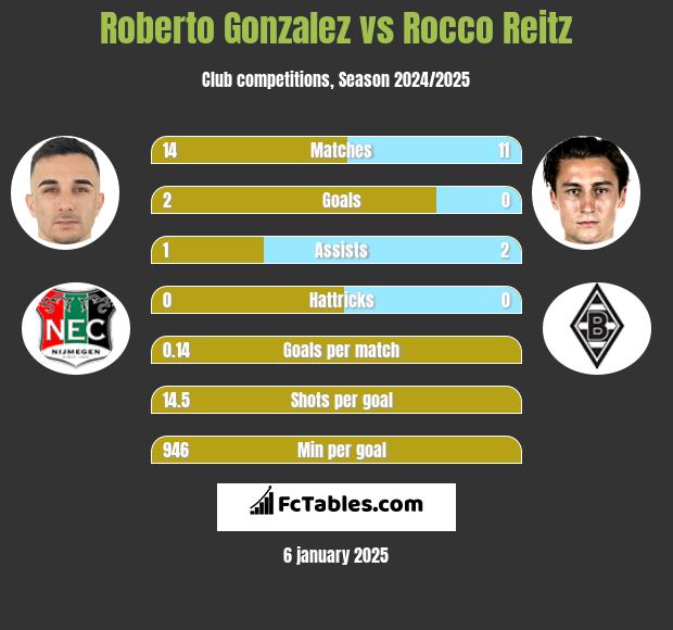 Roberto Gonzalez vs Rocco Reitz h2h player stats