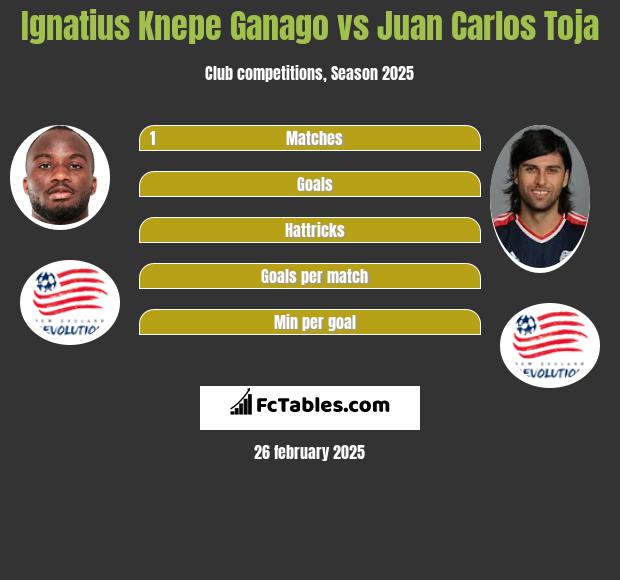 Ignatius Knepe Ganago vs Juan Carlos Toja h2h player stats