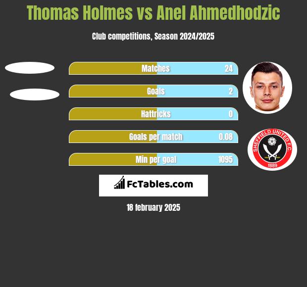 Thomas Holmes vs Anel Ahmedhodzic h2h player stats