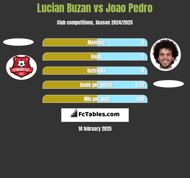 Lucian Buzan vs Joao Pedro h2h player stats