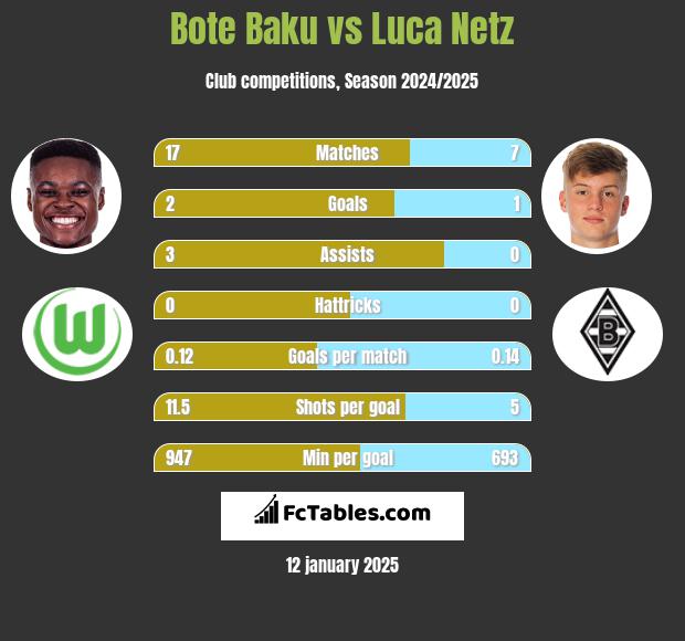 Bote Baku vs Luca Netz h2h player stats