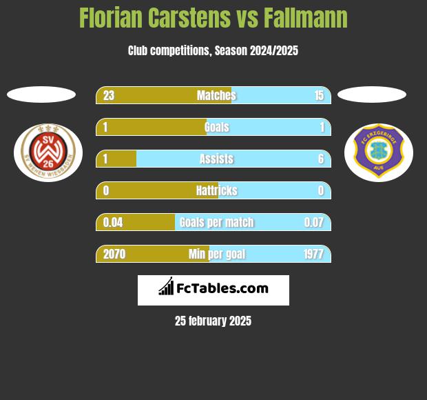 Florian Carstens vs Fallmann h2h player stats