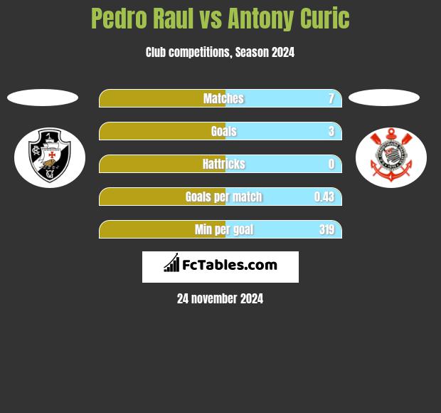 Pedro Raul vs Antony Curic h2h player stats