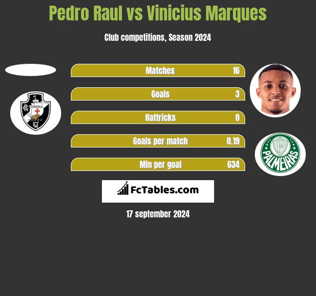 Pedro Raul vs Vinicius Marques h2h player stats