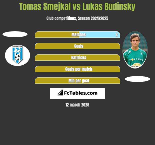 Tomas Smejkal vs Lukas Budinsky h2h player stats