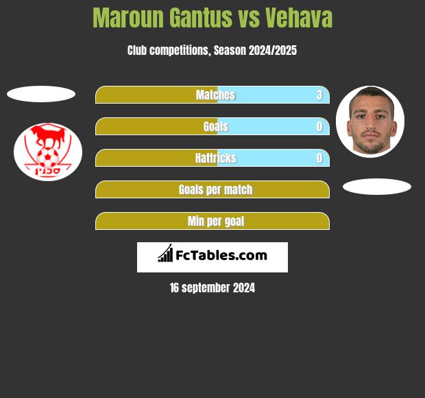 Maroun Gantus vs Vehava h2h player stats