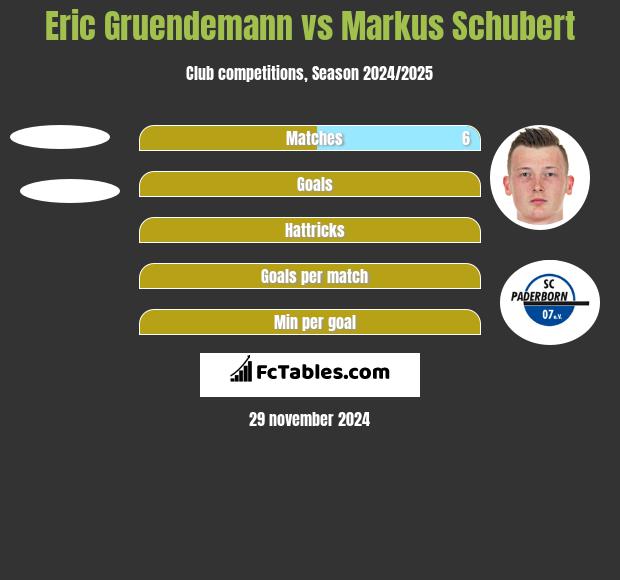 Eric Gruendemann vs Markus Schubert h2h player stats