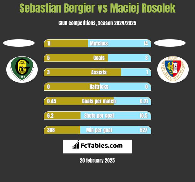 Sebastian Bergier vs Maciej Rosolek h2h player stats