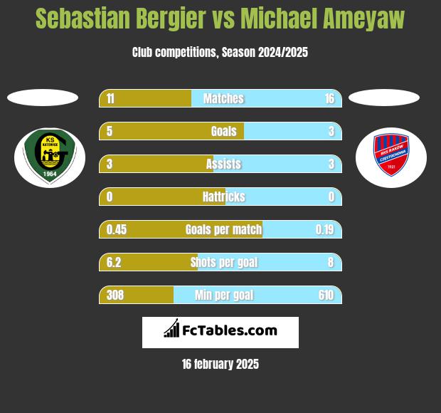 Sebastian Bergier vs Michael Ameyaw h2h player stats