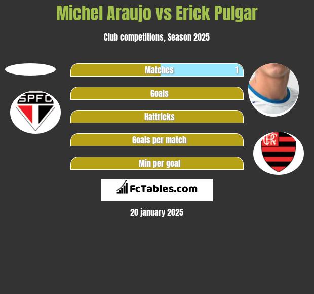 Michel Araujo vs Erick Pulgar h2h player stats