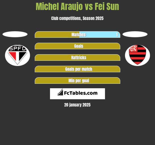 Michel Araujo vs Fei Sun h2h player stats