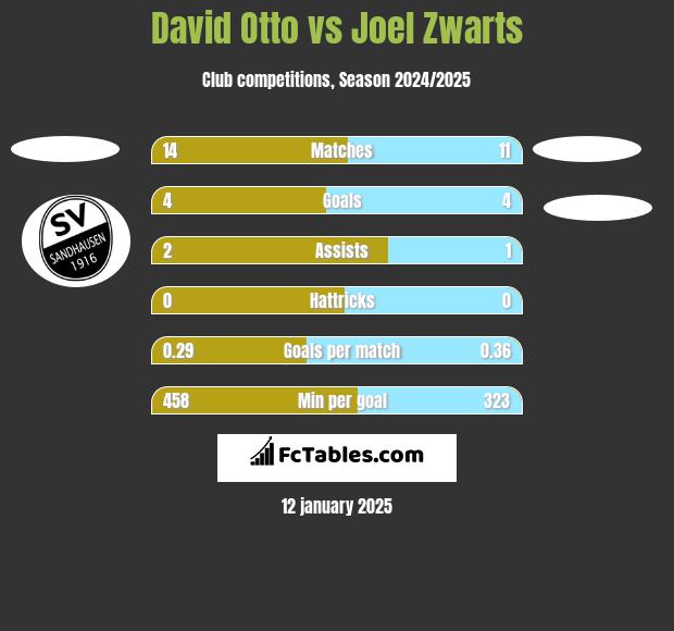 David Otto vs Joel Zwarts h2h player stats