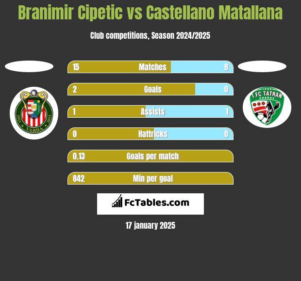 Branimir Cipetic vs Castellano Matallana h2h player stats