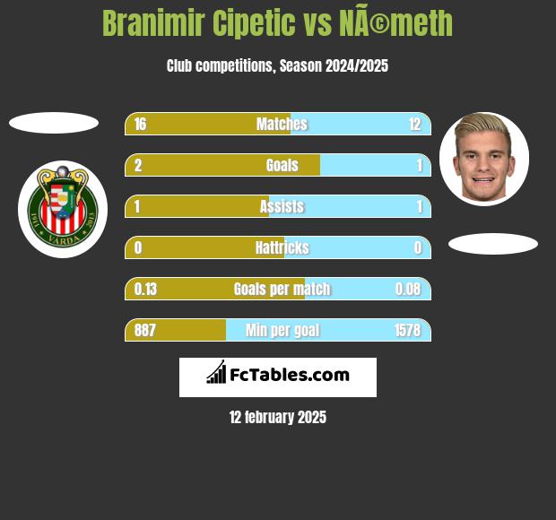 Branimir Cipetic vs NÃ©meth h2h player stats