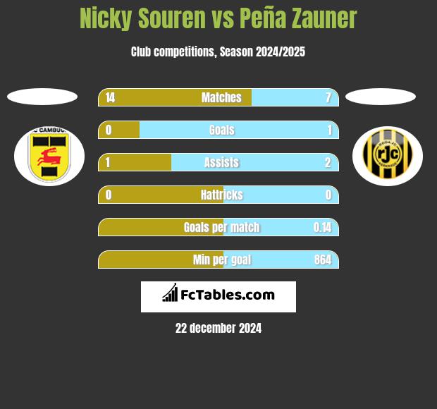 Nicky Souren vs Peña Zauner h2h player stats