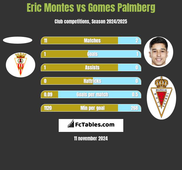 Eric Montes vs Gomes Palmberg h2h player stats