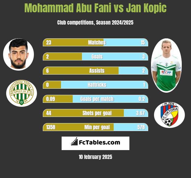 Mohammad Abu Fani vs Jan Kopic h2h player stats