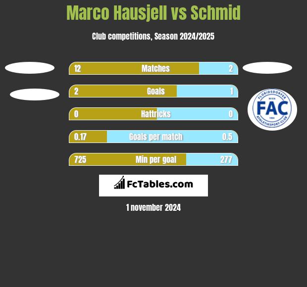 Marco Hausjell vs Schmid h2h player stats