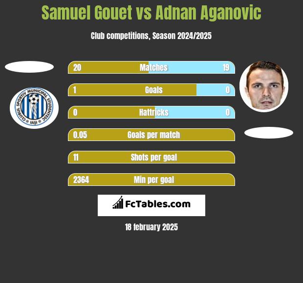 Samuel Gouet vs Adnan Aganovic h2h player stats