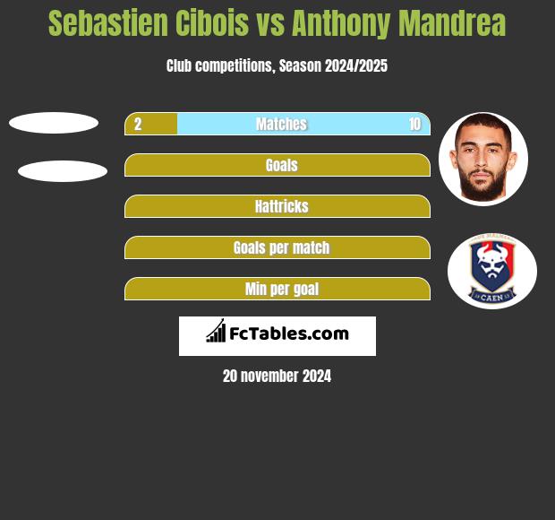 Sebastien Cibois vs Anthony Mandrea h2h player stats