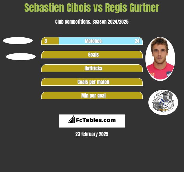 Sebastien Cibois vs Regis Gurtner h2h player stats