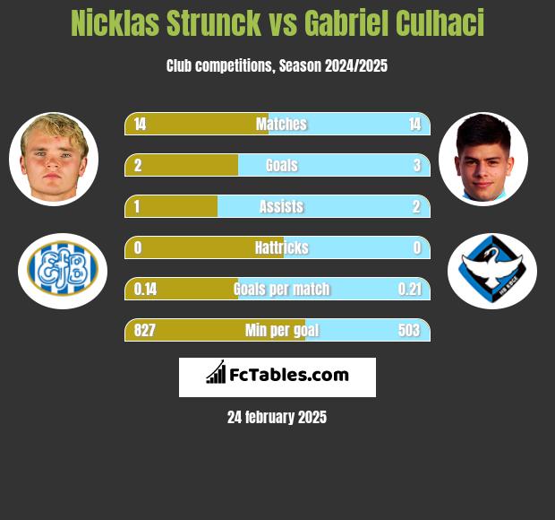 Nicklas Strunck vs Gabriel Culhaci h2h player stats