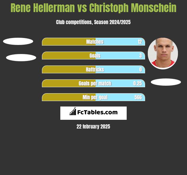 Rene Hellerman vs Christoph Monschein h2h player stats