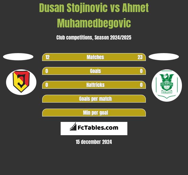 Dusan Stojinovic vs Ahmet Muhamedbegovic h2h player stats