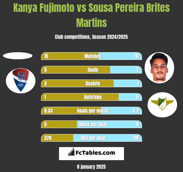 Kanya Fujimoto vs Sousa Pereira Brites Martins h2h player stats