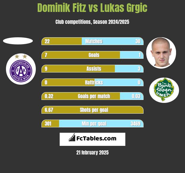 Dominik Fitz vs Lukas Grgic h2h player stats