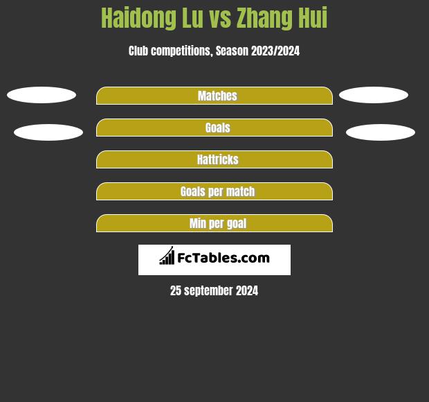 Haidong Lu vs Zhang Hui h2h player stats