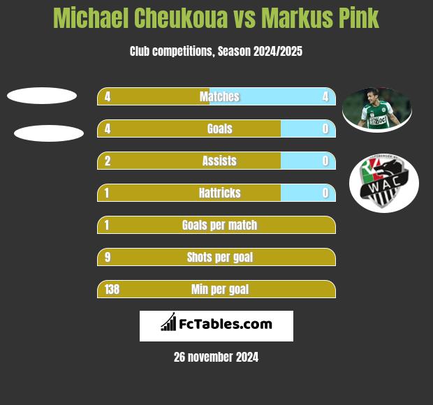 Michael Cheukoua vs Markus Pink h2h player stats