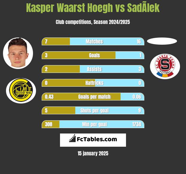 Kasper Waarst Hoegh vs SadÃ­lek h2h player stats