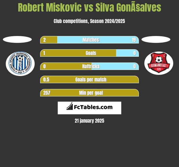 Robert Miskovic vs Silva GonÃ§alves h2h player stats