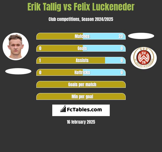 Erik Tallig vs Felix Luckeneder h2h player stats