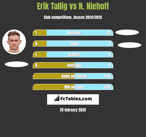 Erik Tallig vs N. Niehoff h2h player stats