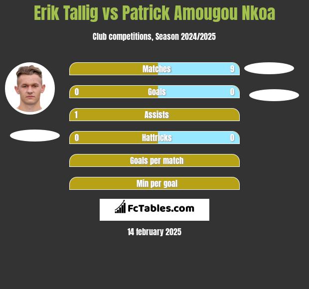 Erik Tallig vs Patrick Amougou Nkoa h2h player stats