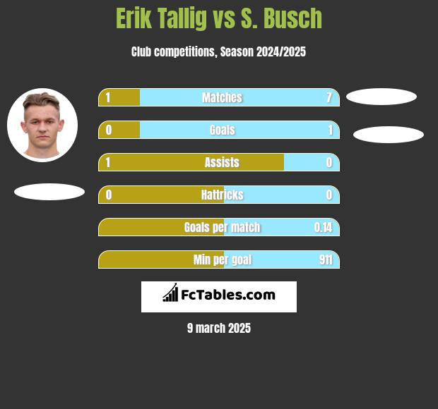 Erik Tallig vs S. Busch h2h player stats