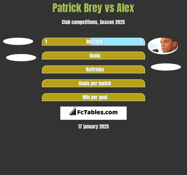 Patrick Brey vs Alex h2h player stats