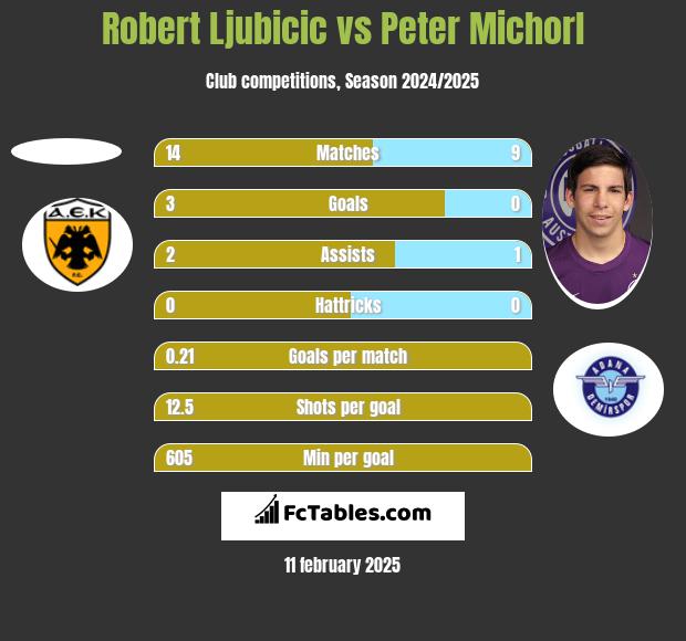 Robert Ljubicic vs Peter Michorl h2h player stats