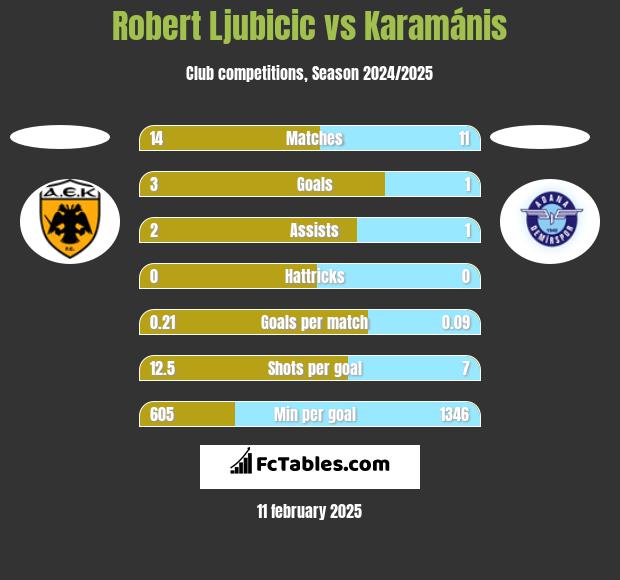 Robert Ljubicic vs Karamánis h2h player stats