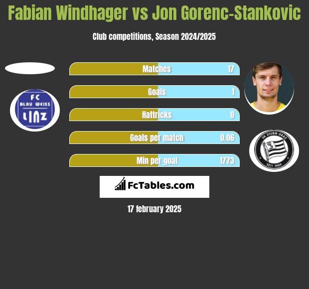 Fabian Windhager vs Jon Gorenc-Stankovic h2h player stats