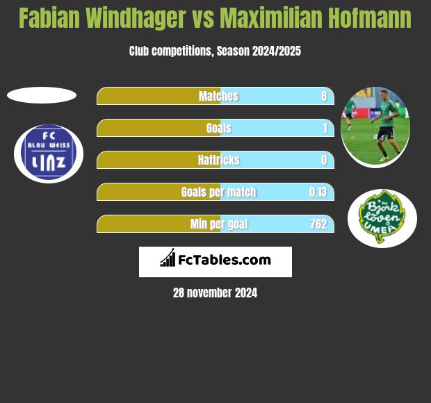 Fabian Windhager vs Maximilian Hofmann h2h player stats