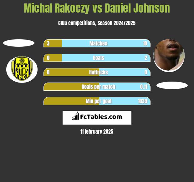 Michal Rakoczy vs Daniel Johnson h2h player stats