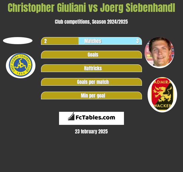 Christopher Giuliani vs Joerg Siebenhandl h2h player stats