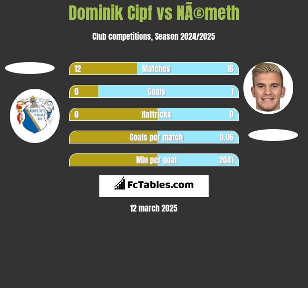 Dominik Cipf vs NÃ©meth h2h player stats